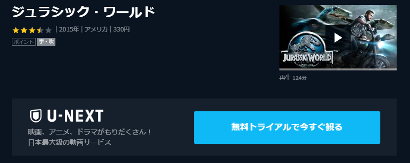 映画 ジュラシックワールドの動画フルを無料視聴 パンドラ デイリーモーションの配信 吹き替え 字幕 もリサーチ 映画ランキング通信